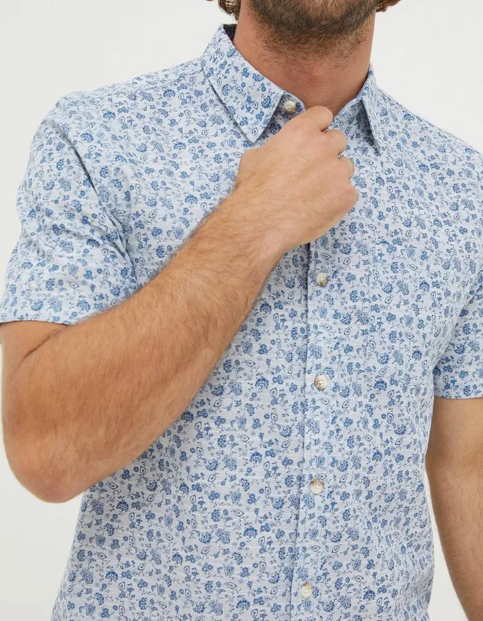 Floral Print Shirt Blue Men FatFace Shirts