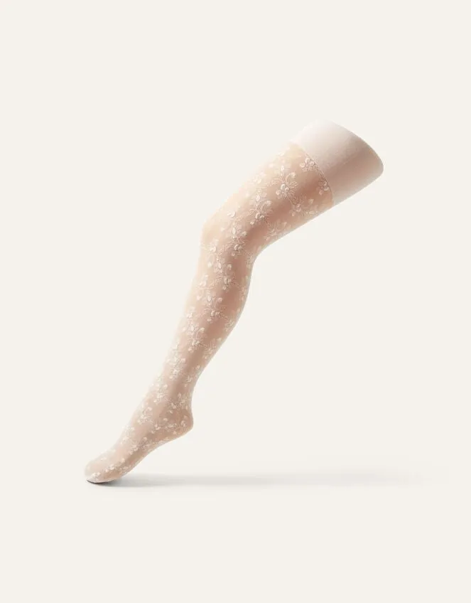 Flower Lacey Tights White Children Monsoon Girls039 Tights and Socks
