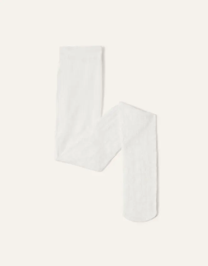 Flower Lacey Tights White Children Monsoon Girls039 Tights and Socks