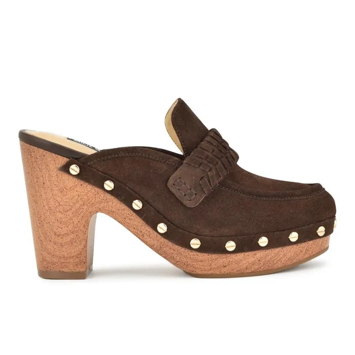 Flowr Heeled Clogs Medium Brown Women Nine West Heels