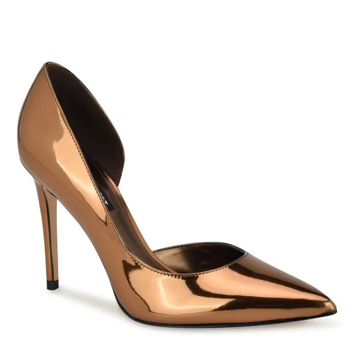 Folowe D039Orsay Pointy Toe Pumps Bronze Women Nine West Heels