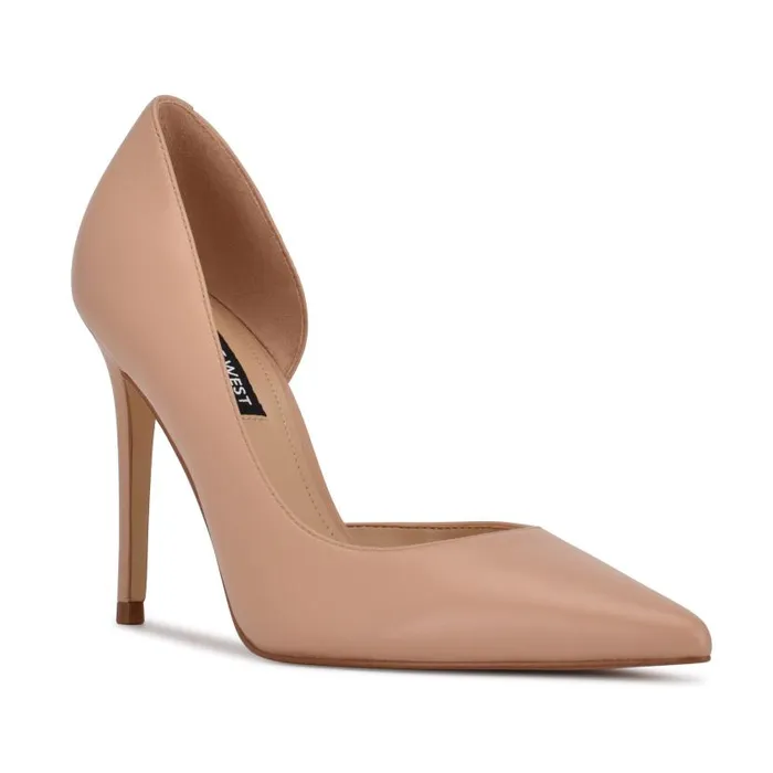 Folowe D039Orsay Pointy Toe Pumps Warm Blush Leather Women Nine West Heels