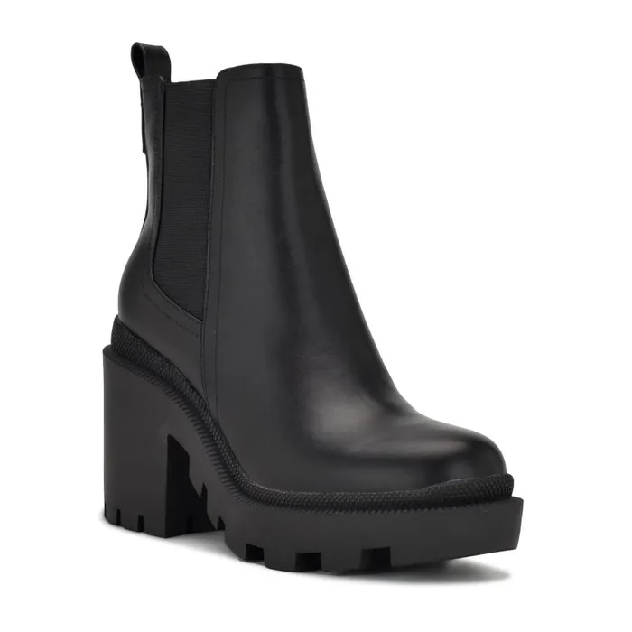 Forme Chelsea Lug Sole Booties Black Women Nine West Boots and Booties
