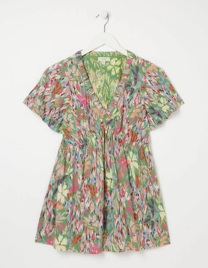Frankie Expressive Floral Top Green Women FatFace Tops and TShirts