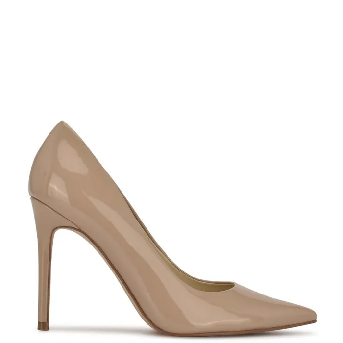 Fresh Pointy Toe Pumps Antique Taupe Patent Women Nine West Heels