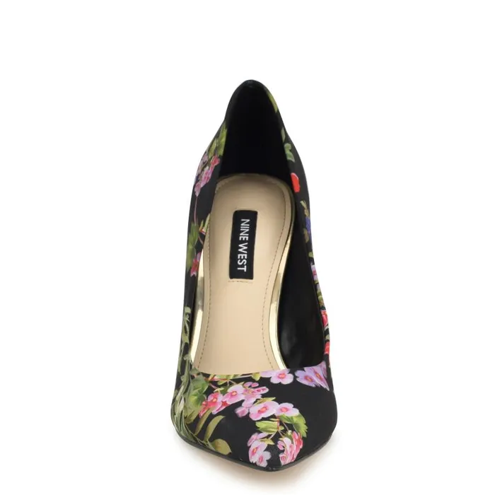 Fresh Pointy Toe Pumps Black Floral Women Nine West Heels
