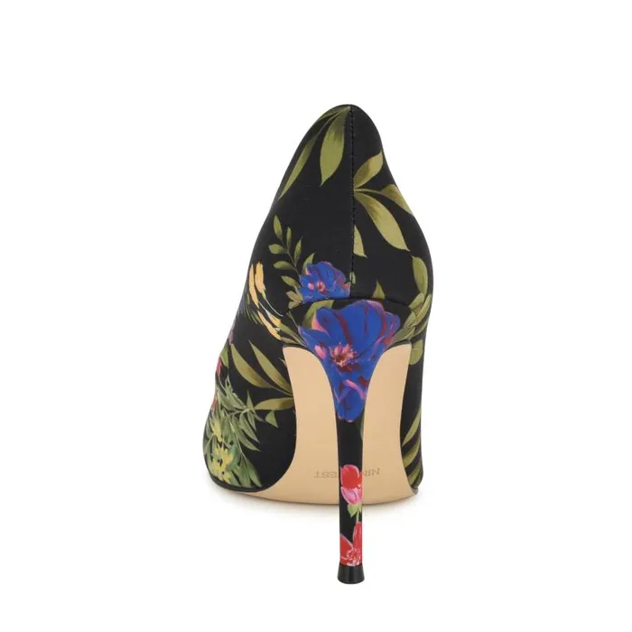 Fresh Pointy Toe Pumps Black Floral Women Nine West Heels