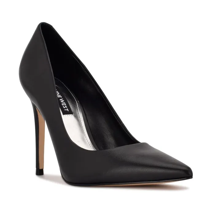 Fresh Pointy Toe Pumps Black Leather Women Nine West Heels