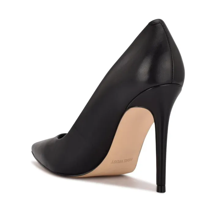 Fresh Pointy Toe Pumps Black Leather Women Nine West Heels