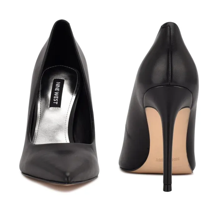 Fresh Pointy Toe Pumps Black Leather Women Nine West Heels