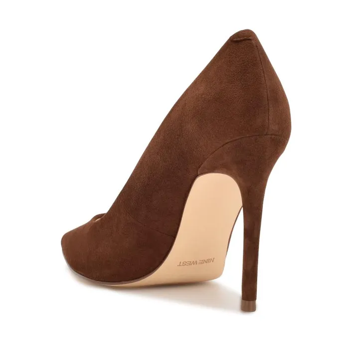 Fresh Pointy Toe Pumps Medium Brown Suede Women Nine West Heels