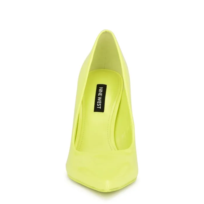 Fresh Pointy Toe Pumps Neon Yellow Patent Women Nine West Heels