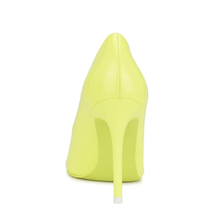 Fresh Pointy Toe Pumps Neon Yellow Patent Women Nine West Heels