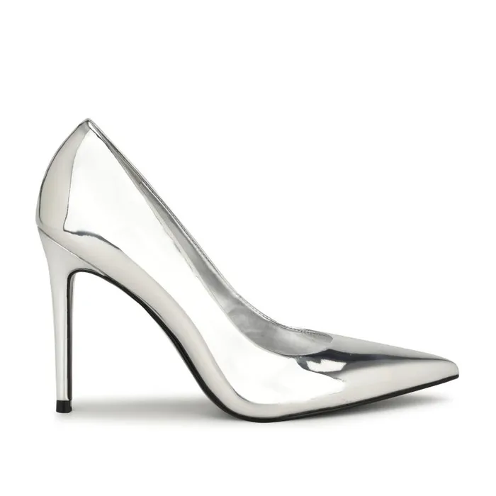 Fresh Pointy Toe Pumps Silver Women Nine West Heels