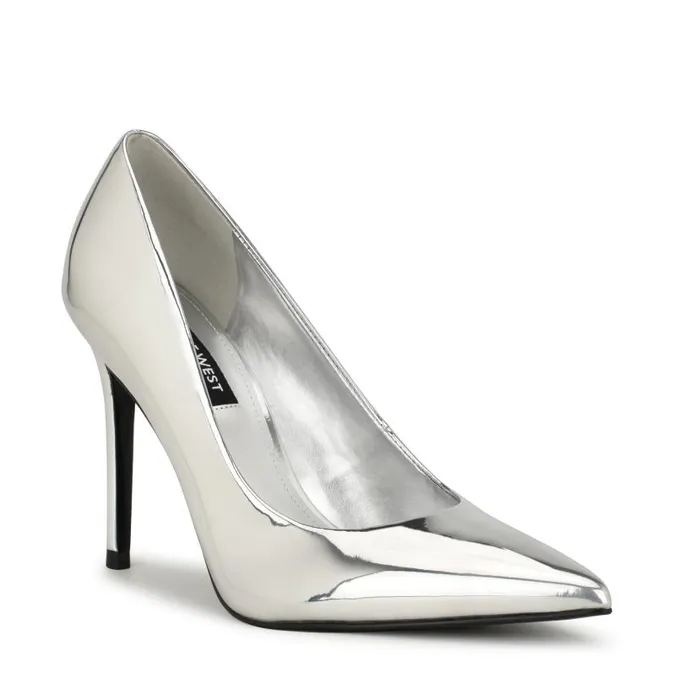 Fresh Pointy Toe Pumps Silver Women Nine West Heels