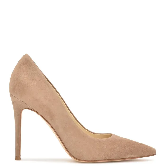 Fresh Pointy Toe Pumps Taupe Suede Women Nine West Heels