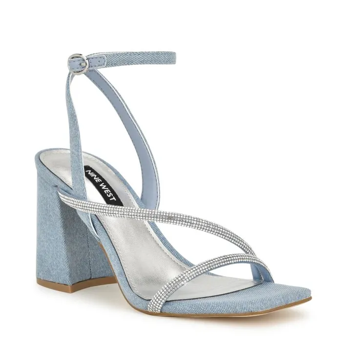 Gaden Ankle Strap Sandals Denim Women Nine West Sandals