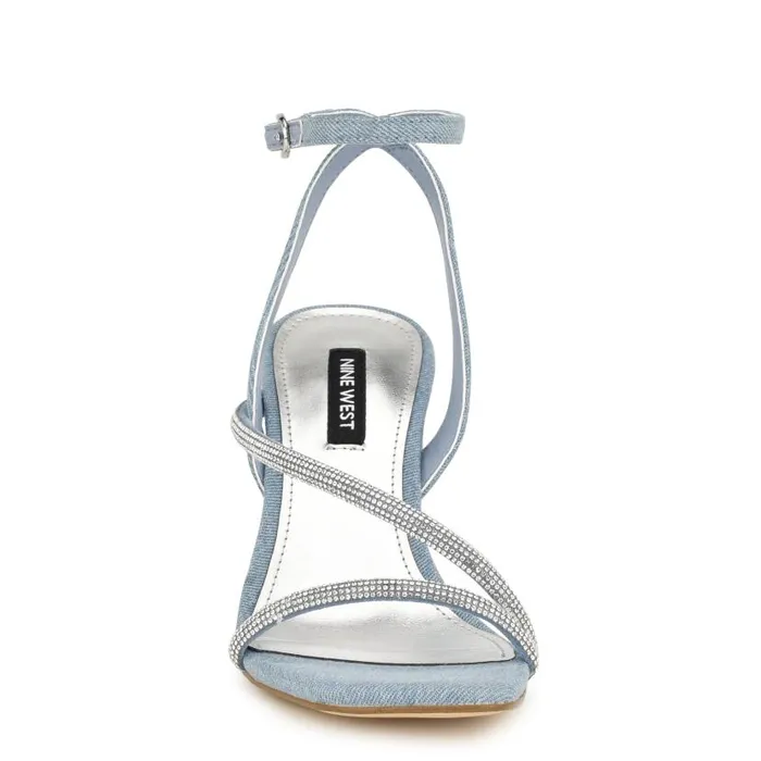 Gaden Ankle Strap Sandals Denim Women Nine West Sandals