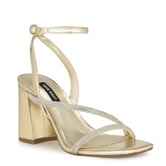 Gaden Ankle Strap Sandals Platino Women Nine West Sandals