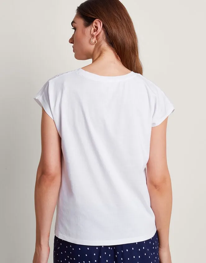 Garcia Cutwork TShirt White Women Monsoon Tops and Blouses