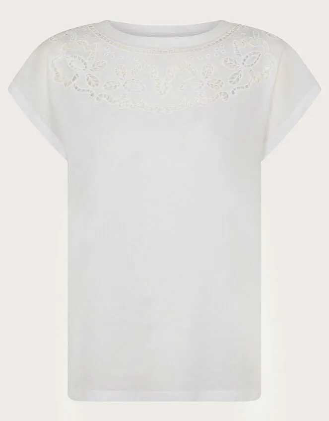 Garcia Cutwork TShirt White Women Monsoon Tops and Blouses
