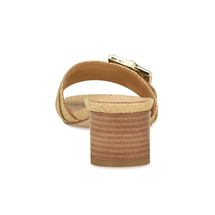 Garta Buckle Slide Sandals Light Natural Raffia Women Nine West Sandals