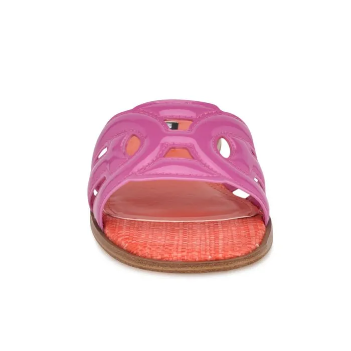 Geena Flat Slide Sandals Pinkorange Women Nine West Sandals
