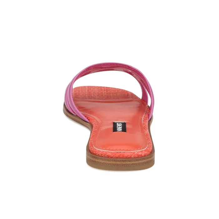 Geena Flat Slide Sandals Pinkorange Women Nine West Sandals