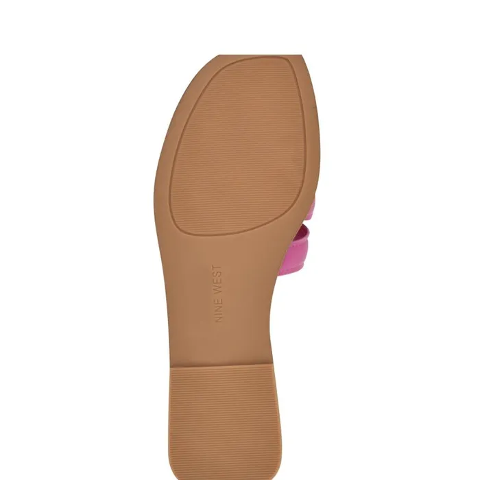 Geena Flat Slide Sandals Pinkorange Women Nine West Sandals