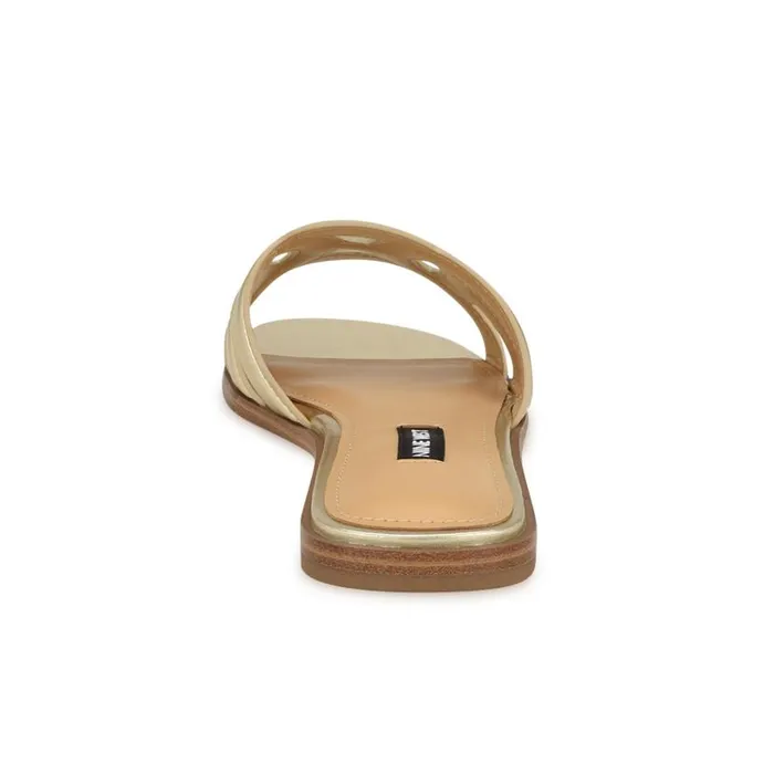 Geena Flat Slide Sandals Platino Women Nine West Sandals