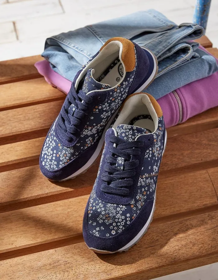 Georgia Floral Runner Trainers Navy Women FatFace Trainers
