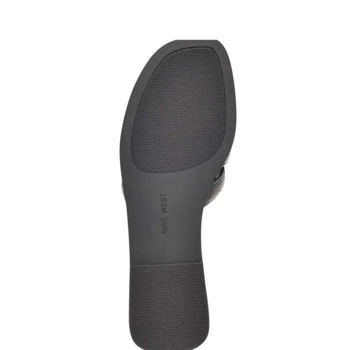 Germani Flat Slide Sandals Jet Black Women Nine West Sandals