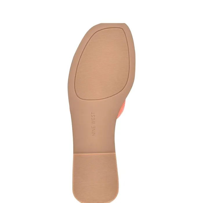 Germani Flat Slide Sandals Orange Croco Women Nine West Sandals