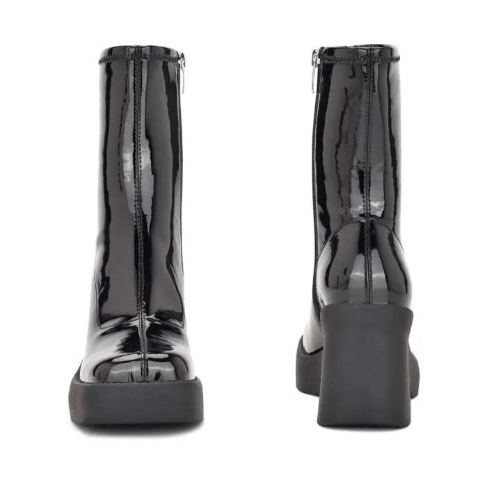 Gerri Heeled Platform Booties Black Patent Women Nine West Boots and Booties