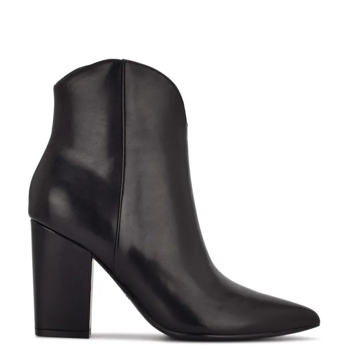 Ghost Ankle Booties Black Leather Women Nine West Boots and Booties