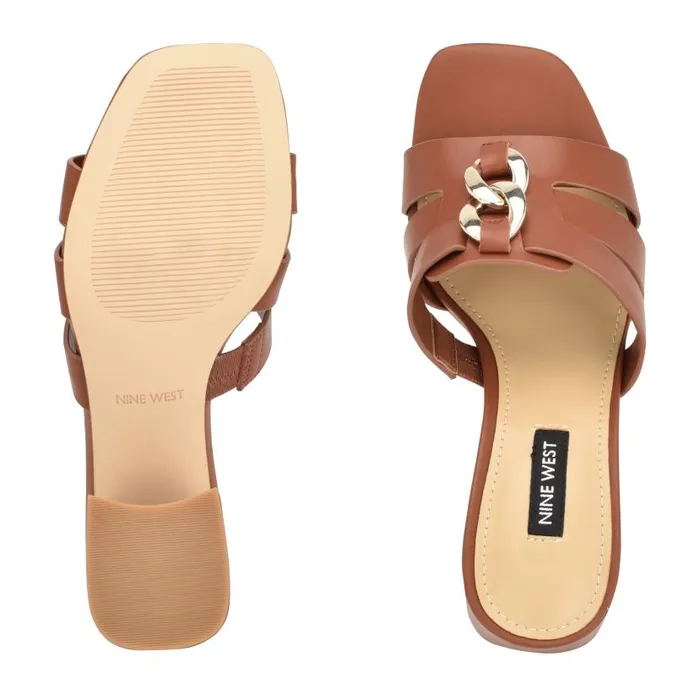 Gipper Heeled Slide Sandals Rich Coffee Women Nine West Sandals