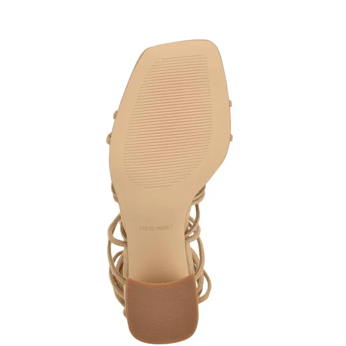 Glaven Ankle Wrap Sandals Tan Suede Women Nine West Sandals