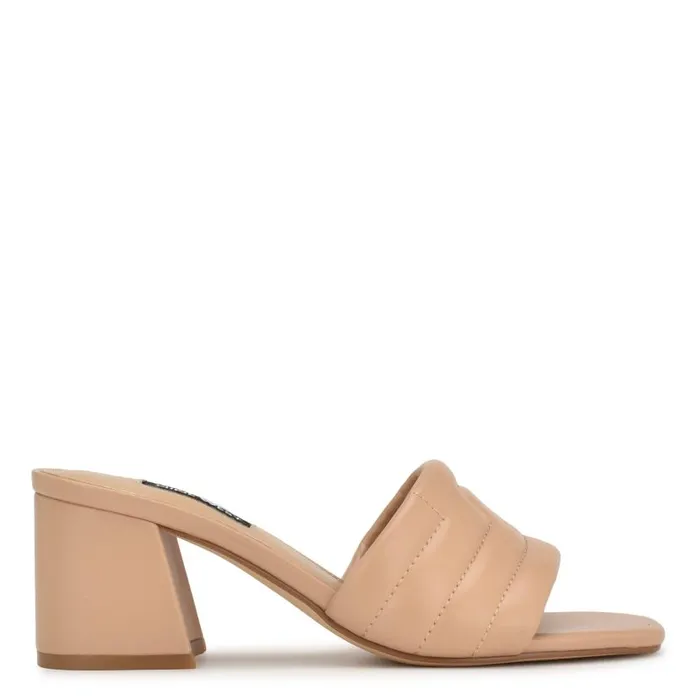 Glenra Heeled Slide Sandals Light Pink Women Nine West Heels