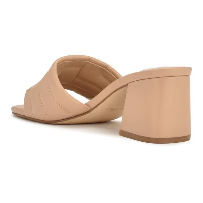 Glenra Heeled Slide Sandals Light Pink Women Nine West Heels