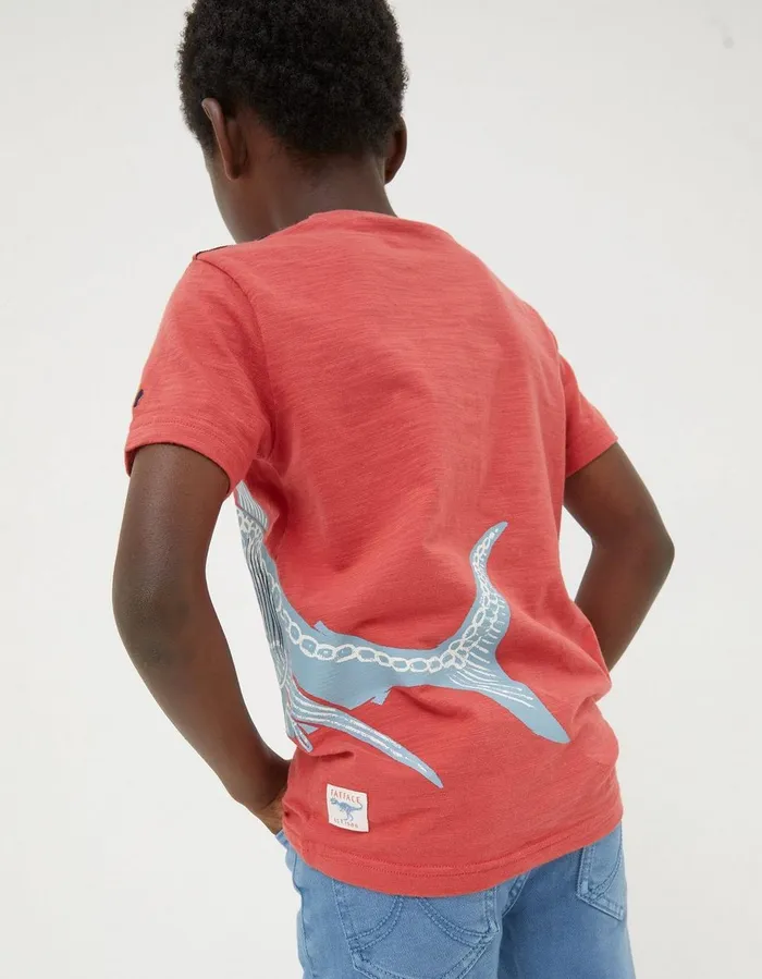 GlowInTheDark Shark TShirt Washed Red Boys FatFace TShirts and Polos