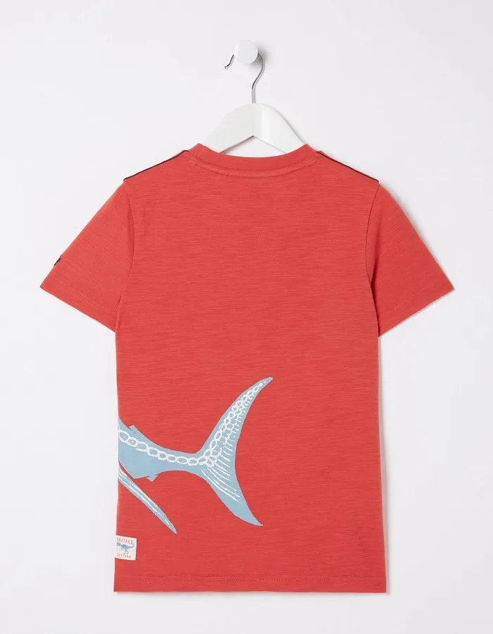 GlowInTheDark Shark TShirt Washed Red Boys FatFace TShirts and Polos