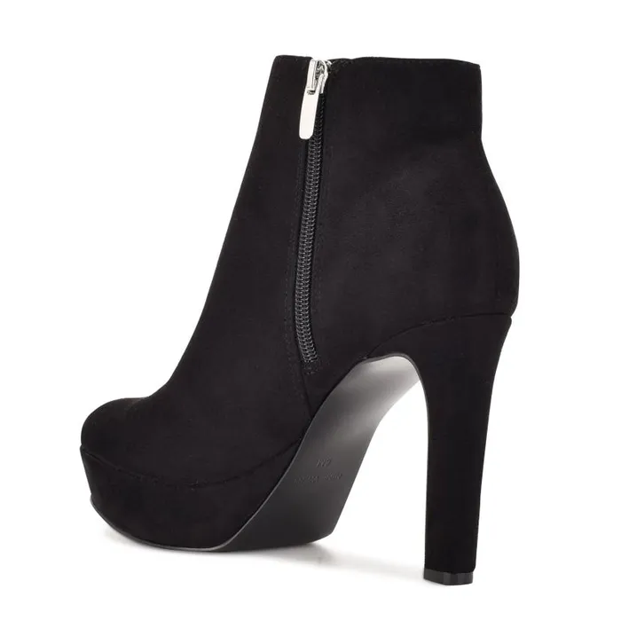 Glowup Platform Booties Black Suede Women Nine West Boots and Booties