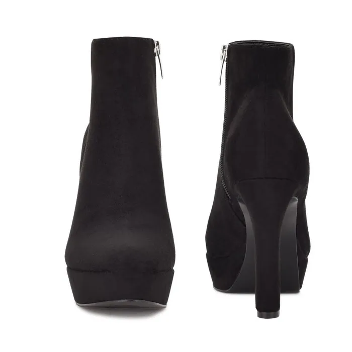 Glowup Platform Booties Black Suede Women Nine West Boots and Booties