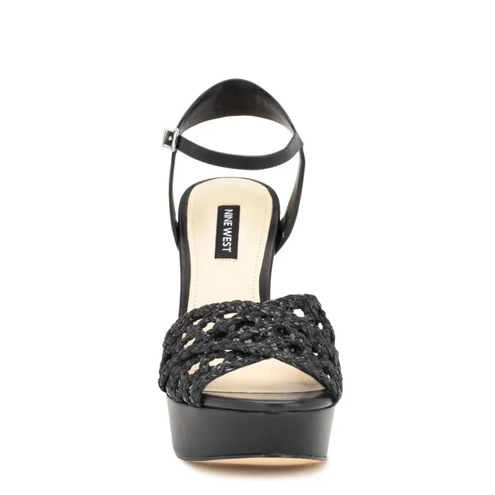 Grecia Platform Sandals Black Women Nine West Heels