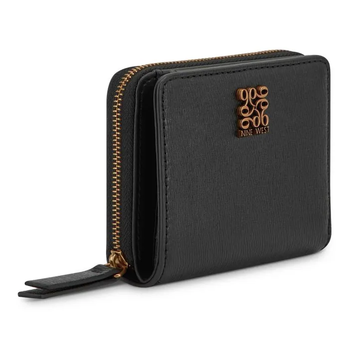 Grid 9 Small Zip Around Wallet Black WomenMen Nine West Clutches and Wallets Grid 9 Small Zip Around Wallet Black WomenMen Nine West Clutches and Wallets