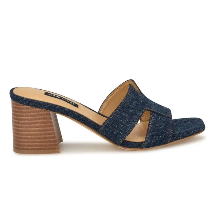 Griselda Block Heel Sandals Denim Women Nine West Sandals