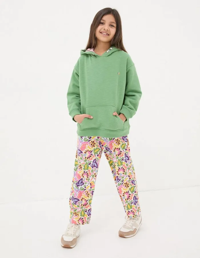 Grow With The Flow Hoodie Washed Green Girls FatFace Sweatshirts and Hoodies