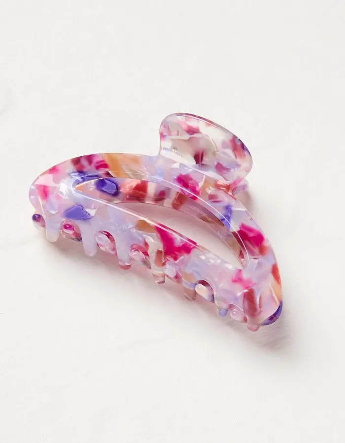 Half Moon Claw Clip Purple Women FatFace Hair Accessories