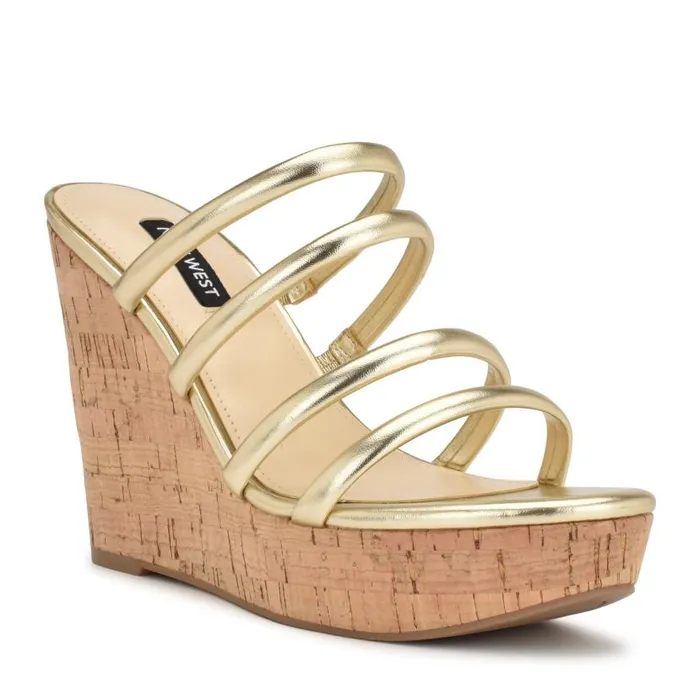 Haloway Espadrille Wedge Sandals Platino Women Nine West Sandals