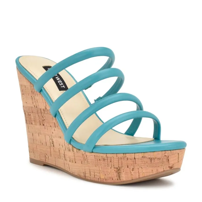 Haloway Espadrille Wedge Sandals Teal Women Nine West Sandals